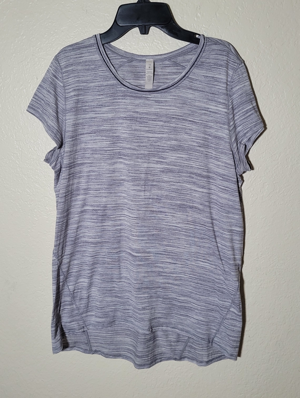 Lululemon | Another Mile Short Sleeve Shirt Space Dye Gray Activewear Gym Sz 10